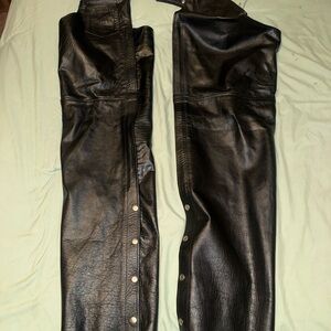 M.M. Leather Goods- Black Leather Chaps XXL